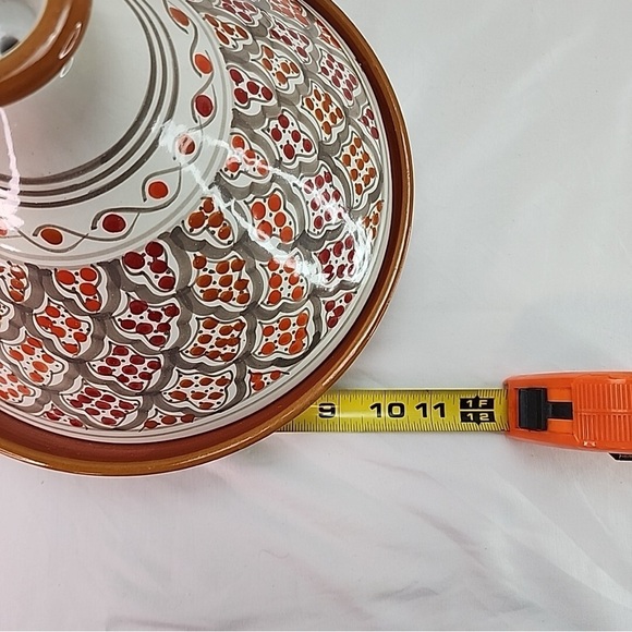 Williams Sonoma Engage Tunusian Hand Painted Tagine Utilitarian Decor Cooking - Picture 5 of 10